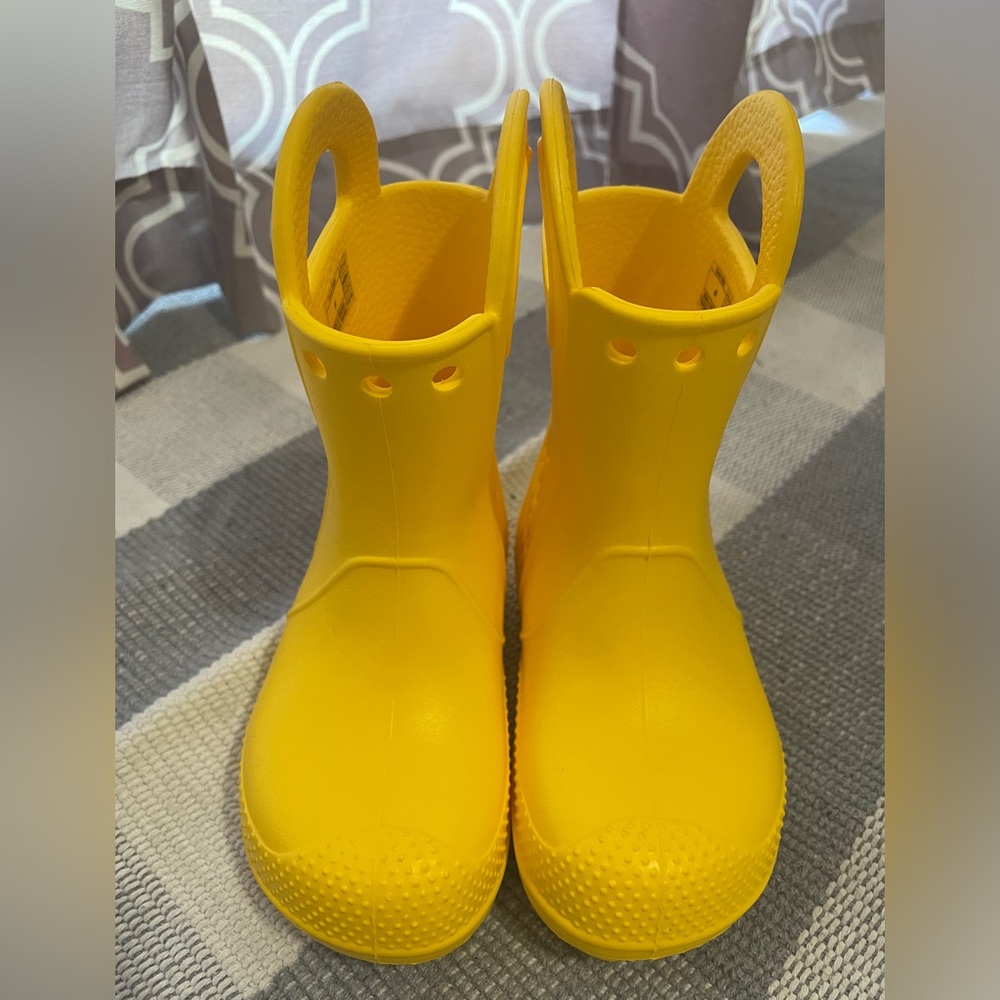 CROCS Kids Yellow Rain Boots